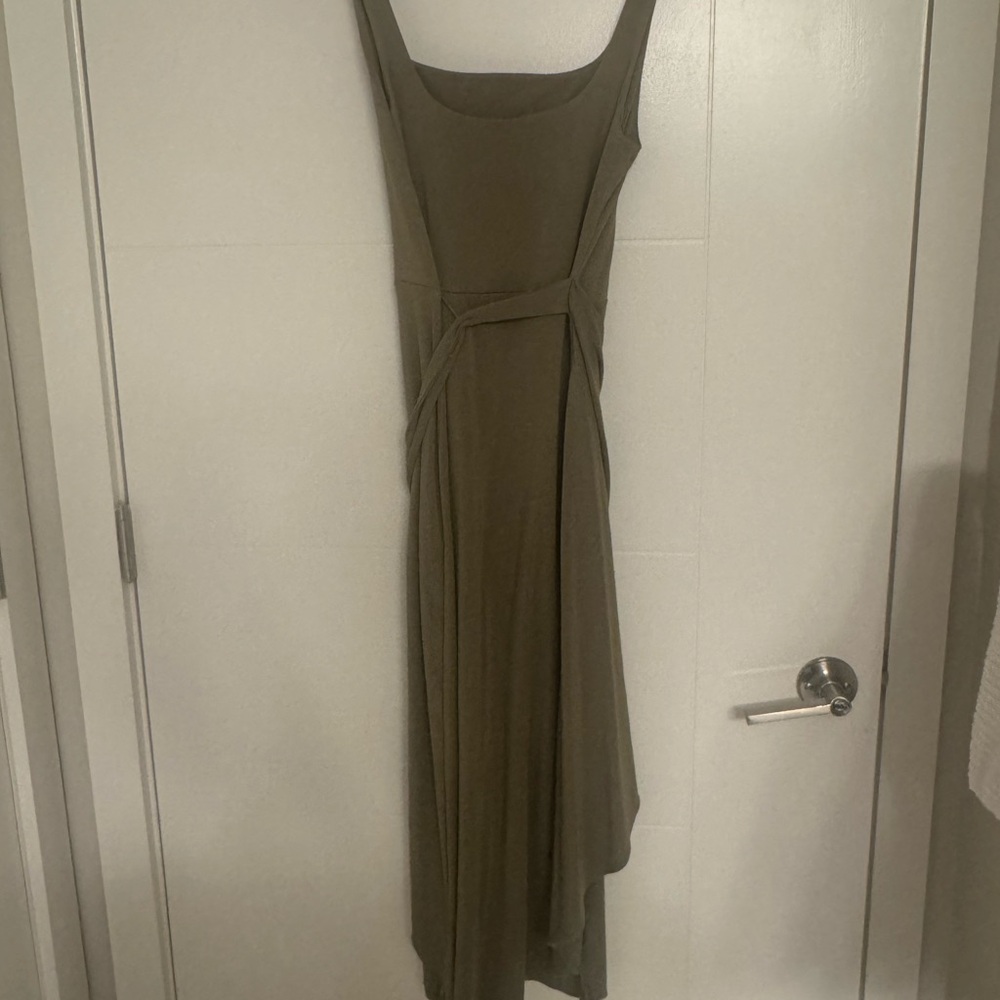 Aritzia Wilfred Olive Green Wrap Dress - Picture 7 of 7